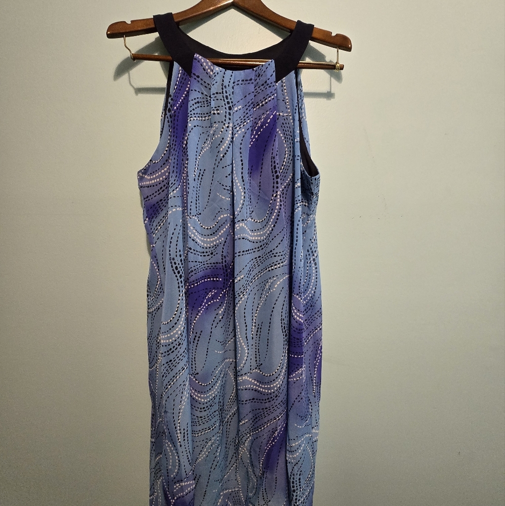 Robbie Bee Navy and Light Blue Dress